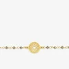 Bracelet fantaisie cristal marron, petite chaîne en acier doré et motif SO OR