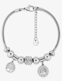 Bracelet fantaisie en acier avec breloques arbre de vie SO OR