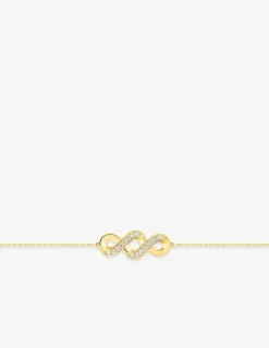 Bracelet fantaisie en or jaune 375 ‰, oxydes de zirconium SO OR