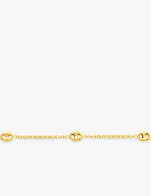 Bracelet fantaisie grain de café or jaune 375 ‰ SO OR