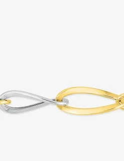Bracelet fantaisie maille creuse bicolore or 750 ‰ SO OR