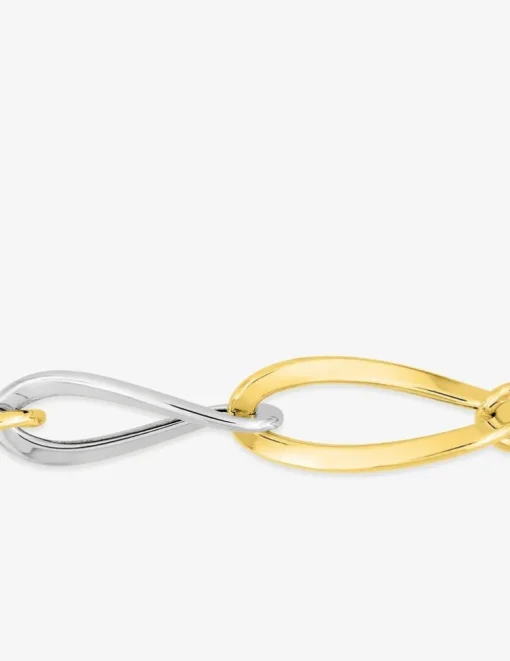 Bracelet fantaisie maille creuse bicolore or 750 ‰ SO OR
