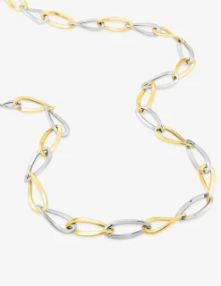 Bracelet fantaisie maille creuse bicolore or 750 ‰ SO OR