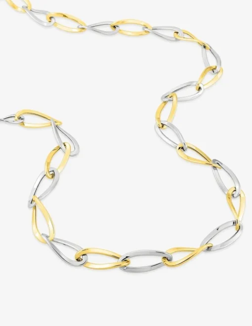 Bracelet fantaisie maille creuse bicolore or 750 ‰ SO OR