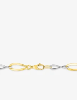 Bracelet fantaisie maille creuse bicolore or 750 ‰ SO OR
