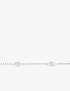Bracelet fantaisie or blanc 750 ‰ et oxyde de zirconium SO OR