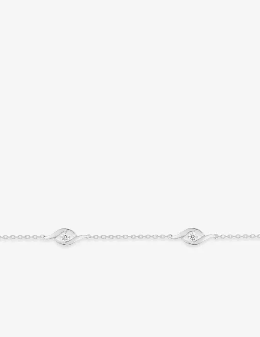 Bracelet fantaisie or blanc 750 ‰ et oxyde de zirconium SO OR