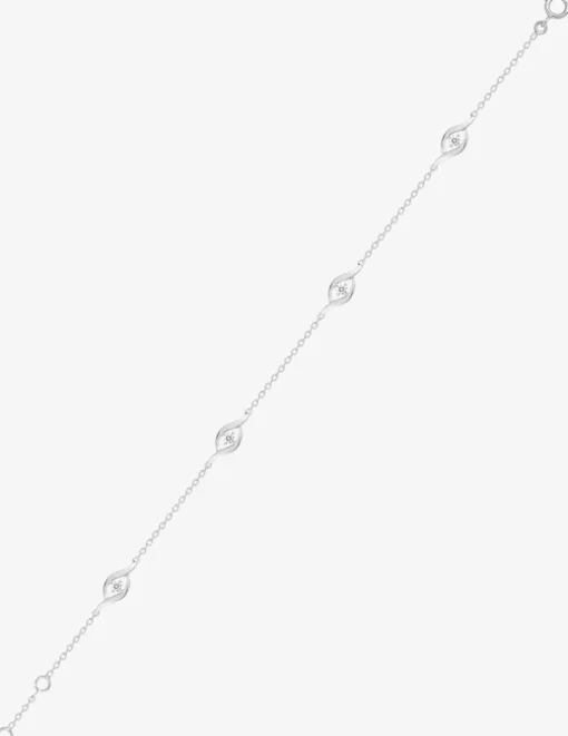Bracelet fantaisie or blanc 750 ‰ et oxyde de zirconium SO OR