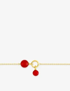 Bracelet fantaisie or jaune 750 ‰ cornaline SO OR
