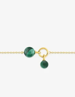 Bracelet fantaisie or jaune 750 ‰ malachite SO OR