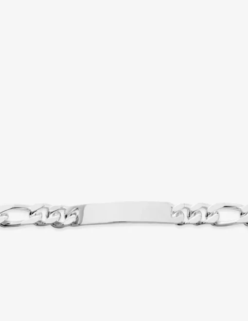 Bracelet Gourmette identité en argent 925‰ rhodié figaro SO OR
