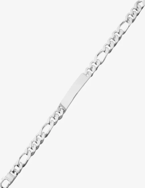 Bracelet Gourmette identité en argent 925‰ rhodié figaro SO OR