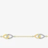Bracelet gouttes entremêlées plaqué or, rhodium et oxydes de zirconium SO OR