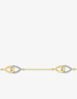Bracelet gouttes entremêlées plaqué or, rhodium et oxydes de zirconium SO OR