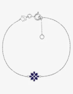 Bracelet Harmonie Or blanc 375‰ et laque bleue SO OR
