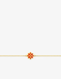 Bracelet Harmonie Or jaune 375‰ et laque corail SO OR