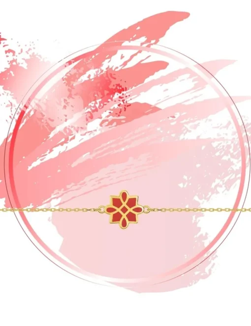 Bracelet Harmonie Or jaune 375‰ et laque corail SO OR