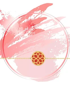 Bracelet Harmonie Or jaune 375‰ et jeton laque corail SO OR