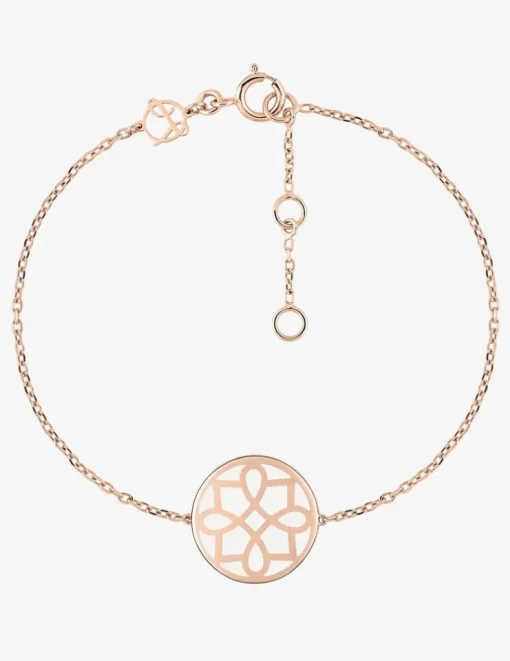 Bracelet Harmonie Or rose 375‰ et jeton laque ivoire SO OR