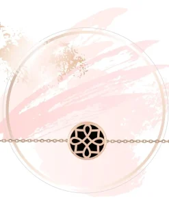 Bracelet Harmonie Or rose 375‰ et jeton laque noir de Jais SO OR