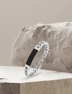 Bracelet homme acier tendance souple avec motif central SO OR