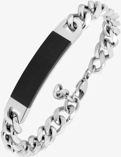 Bracelet homme acier tendance souple avec motif central SO OR