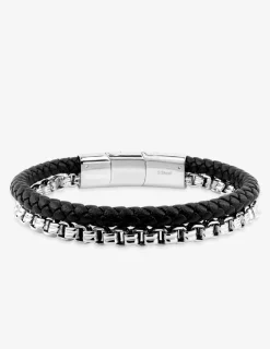 Bracelet homme matière synthétique et acier gris SO OR