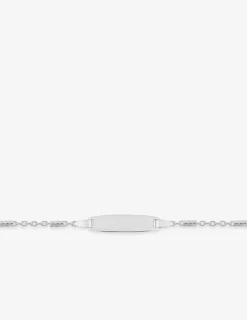 Bracelet identité chaîne jaseron fantaisie en argent 925 ‰ rhodié SO OR