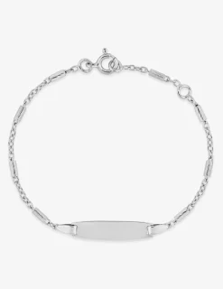 Bracelet identité chaîne jaseron fantaisie en argent 925 ‰ rhodié SO OR