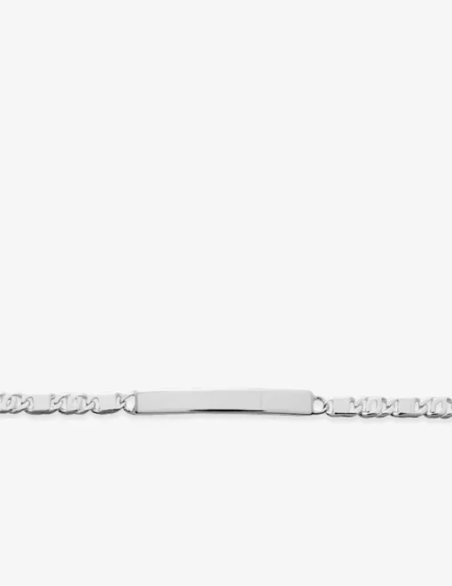 Bracelet identité en argent 925 ‰ rhodié, maille alternée 1+1 SO OR