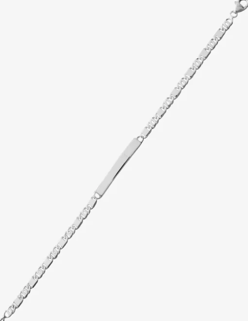 Bracelet identité en argent 925 ‰ rhodié, maille alternée 1+1 SO OR