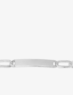 Bracelet identité en argent 925 ‰ rhodié, maille cheval alternée 1+1 SO OR