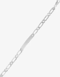 Bracelet identité en argent 925 ‰ rhodié, maille cheval alternée 1+1 SO OR