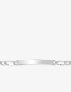 Bracelet identité, maille cheval alternée 1+1 en 925 ‰ rhodié SO OR