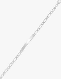 Bracelet identité, maille cheval alternée 1+1 en 925 ‰ rhodié SO OR