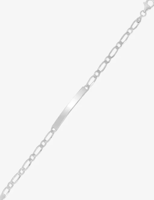 Bracelet identité, maille cheval alternée 1+1 en 925 ‰ rhodié SO OR