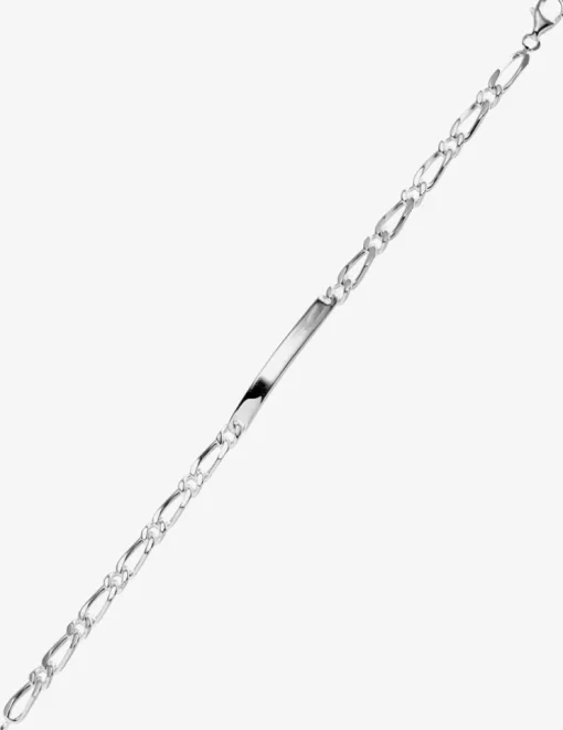 Bracelet identité maille cheval alternée 1+1 en argent 925 ‰ poli SO OR