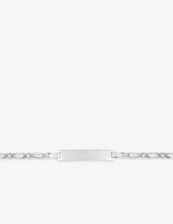 Bracelet identité maille cheval alternée 1+1 en 925 ‰ rhodié SO OR