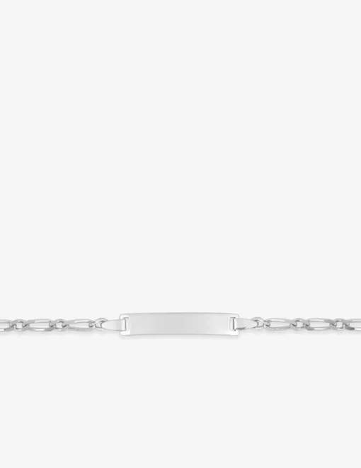 Bracelet identité maille cheval alternée 1+1 en 925 ‰ rhodié SO OR