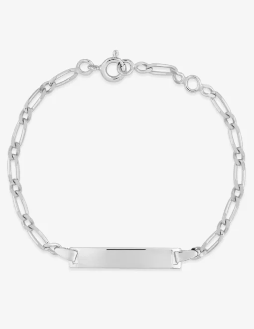 Bracelet identité maille cheval alternée 1+1 en 925 ‰ rhodié SO OR