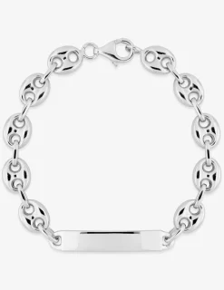 Bracelet identité maille grain de café en argent 925 ‰ rhodié SO OR
