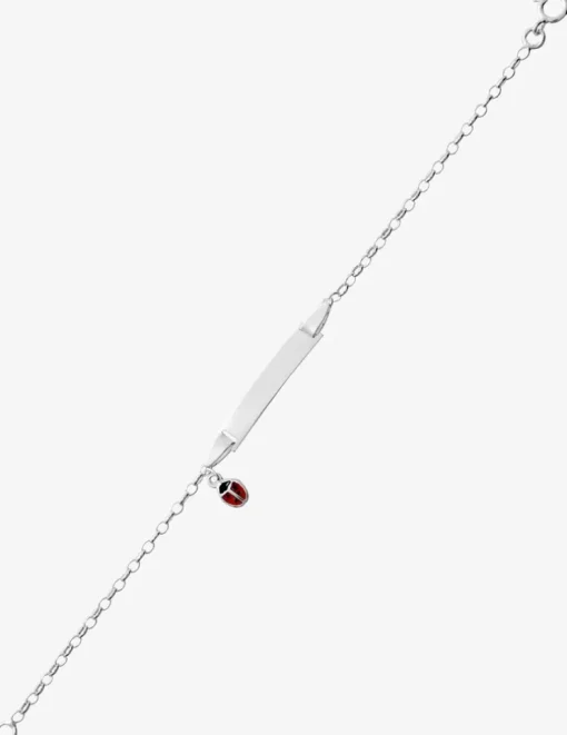 Bracelet identité motif coccinelle pour enfant en argent 925 ‰ rhodié SO OR