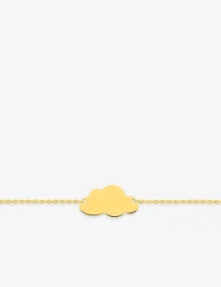 Bracelet identité pour bébé plaqué or avec plaque nuage gravable SO OR
