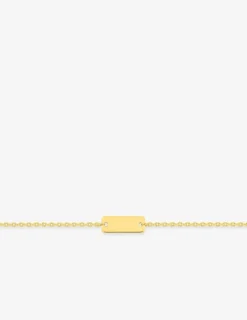 Bracelet identité pour bébé plaqué or avec plaque rectangulaire gravable SO OR