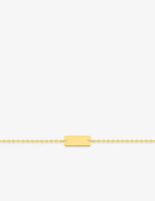Bracelet identité pour bébé plaqué or avec plaque rectangulaire gravable SO OR