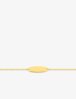 Bracelet identité pour bébé plaqué or avec plaque ovale gravable SO OR