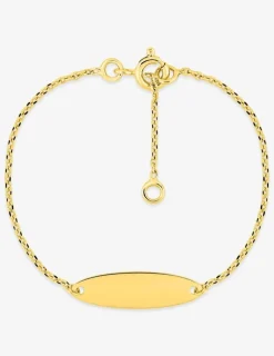 Bracelet identité pour bébé plaqué or avec plaque ovale gravable SO OR