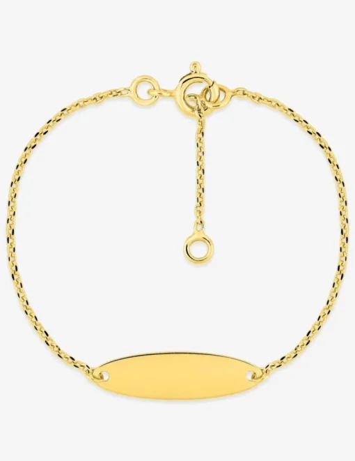 Bracelet identité pour bébé plaqué or avec plaque ovale gravable SO OR
