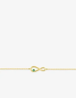 Bracelet infini asymétrique or jaune 750‰ et émeraude SO OR