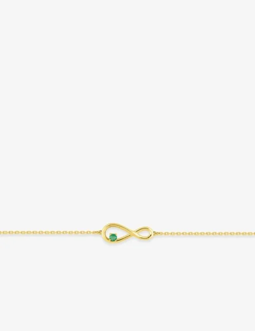 Bracelet infini asymétrique or jaune 750‰ et émeraude SO OR